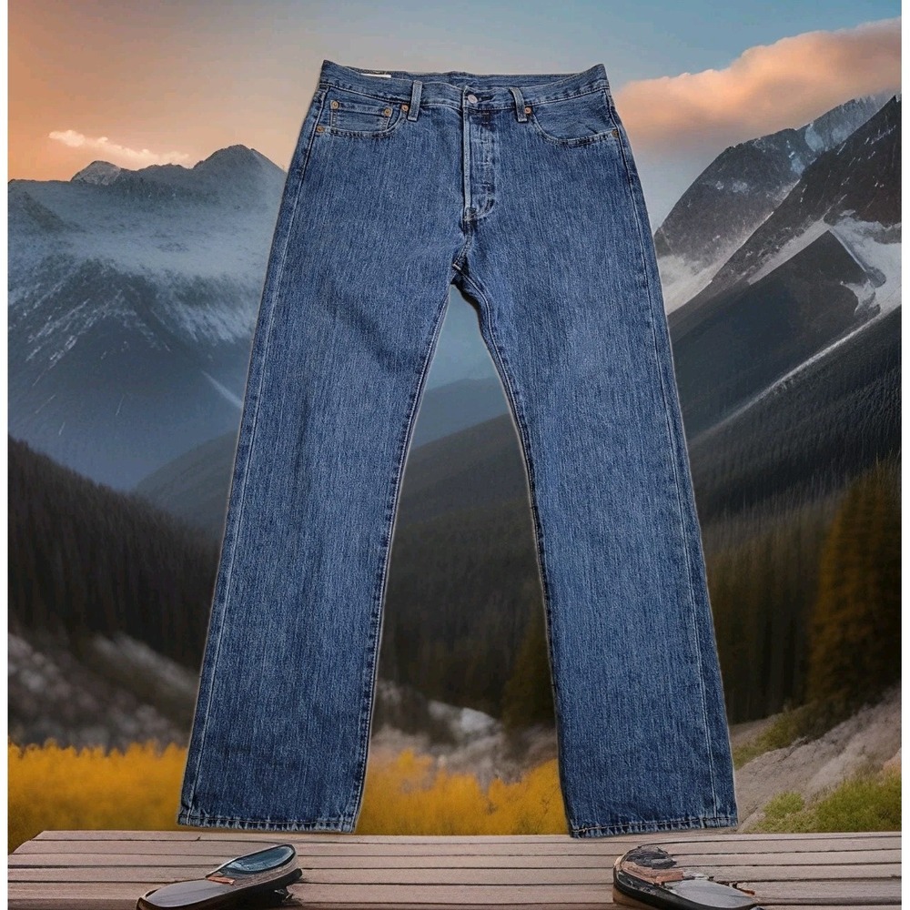 Levi's Premium 501 Original Fit XX Jeans Mens 35x32 Big E Medium Wash Button Fly